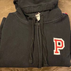 Pink zip up crop hoodie